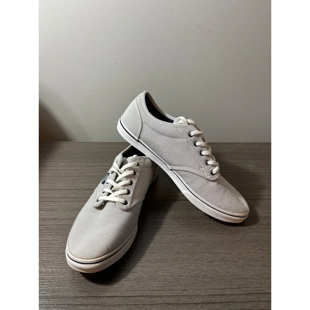 Vans Womens Blue and White Pinstripe Lace Up Low‎ Top Sneaker Size 9